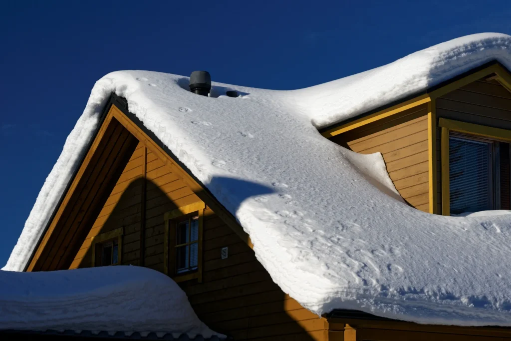 Snow Removal From Solar Panel. Soft foam-headed snow rake safely clearing snow from solar panel glass surface.